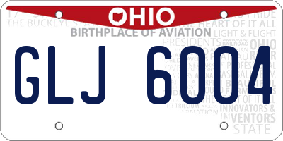 OH license plate GLJ6004