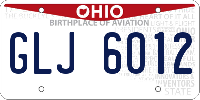 OH license plate GLJ6012