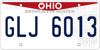 OH license plate GLJ6013