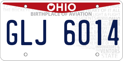 OH license plate GLJ6014
