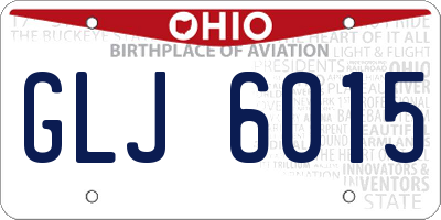 OH license plate GLJ6015