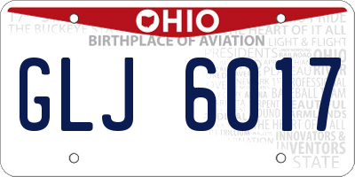 OH license plate GLJ6017