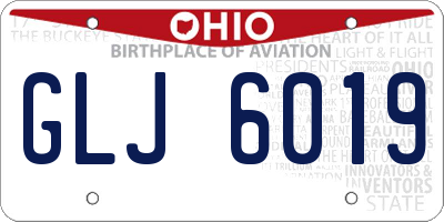 OH license plate GLJ6019