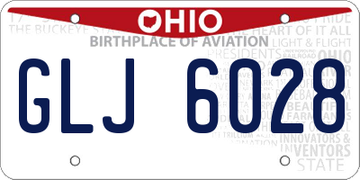OH license plate GLJ6028