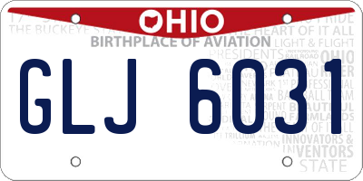 OH license plate GLJ6031