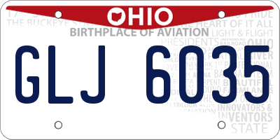 OH license plate GLJ6035