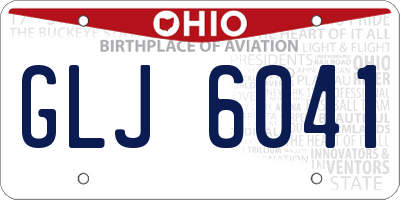 OH license plate GLJ6041