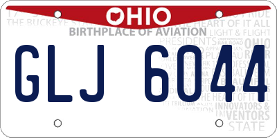 OH license plate GLJ6044