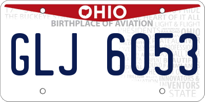 OH license plate GLJ6053