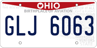 OH license plate GLJ6063