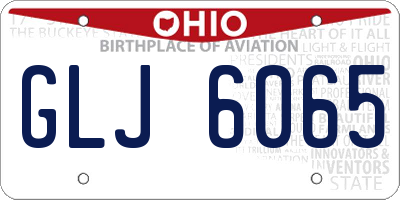 OH license plate GLJ6065