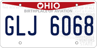 OH license plate GLJ6068