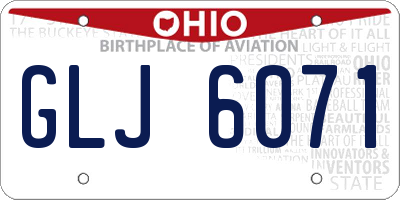 OH license plate GLJ6071