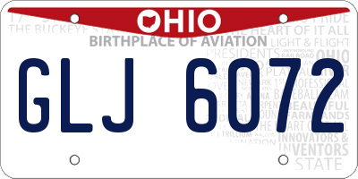 OH license plate GLJ6072