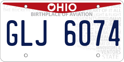 OH license plate GLJ6074