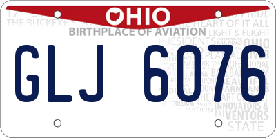 OH license plate GLJ6076