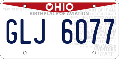 OH license plate GLJ6077