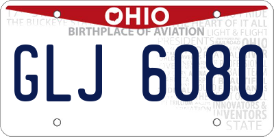 OH license plate GLJ6080