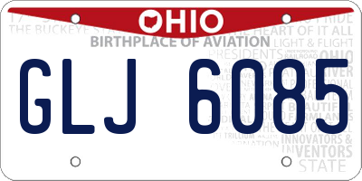 OH license plate GLJ6085