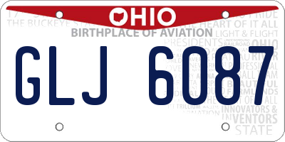 OH license plate GLJ6087