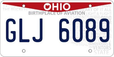 OH license plate GLJ6089