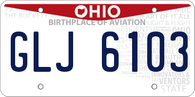 OH license plate GLJ6103