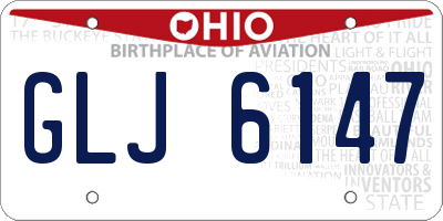 OH license plate GLJ6147
