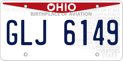 OH license plate GLJ6149