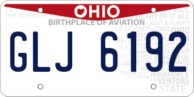 OH license plate GLJ6192