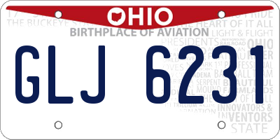OH license plate GLJ6231