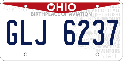 OH license plate GLJ6237