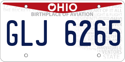 OH license plate GLJ6265
