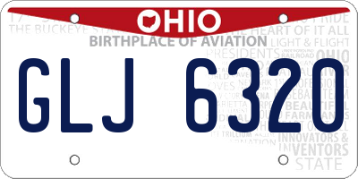 OH license plate GLJ6320