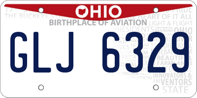 OH license plate GLJ6329