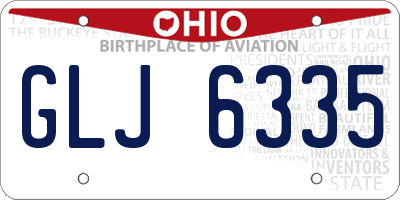 OH license plate GLJ6335