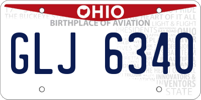 OH license plate GLJ6340