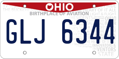 OH license plate GLJ6344