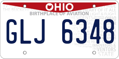 OH license plate GLJ6348