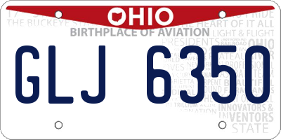 OH license plate GLJ6350