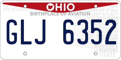 OH license plate GLJ6352