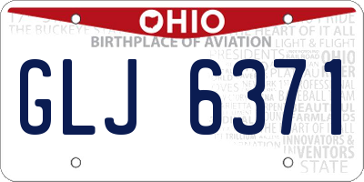OH license plate GLJ6371