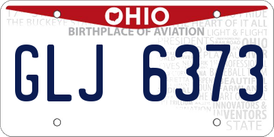 OH license plate GLJ6373
