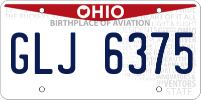 OH license plate GLJ6375