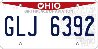 OH license plate GLJ6392