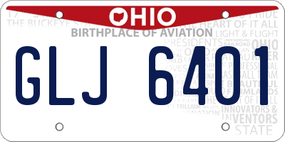 OH license plate GLJ6401