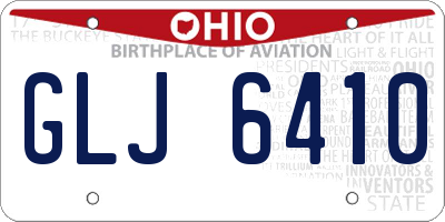 OH license plate GLJ6410
