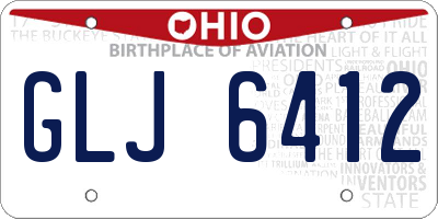 OH license plate GLJ6412