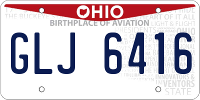 OH license plate GLJ6416