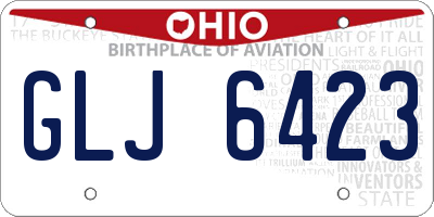 OH license plate GLJ6423