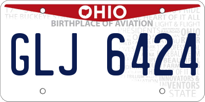 OH license plate GLJ6424
